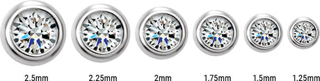 Platinum Natural Pink Tourmaline Round Micro Bezel-Set Stud Earrings - view 2