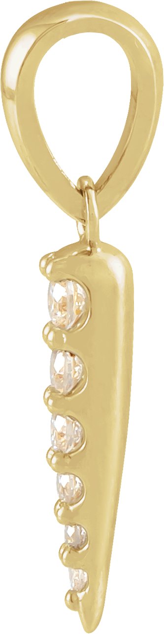 14K Gold Round Natural Diamond Spike Necklace or Pendant - Yellow Gold - view 2