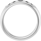 Platinum Round Natural Diamond Moon Phase Ring - view 3