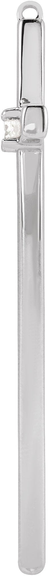 Platinum Round Natural Diamond Sideways Cross Necklace – 0.06 CTW - view 2