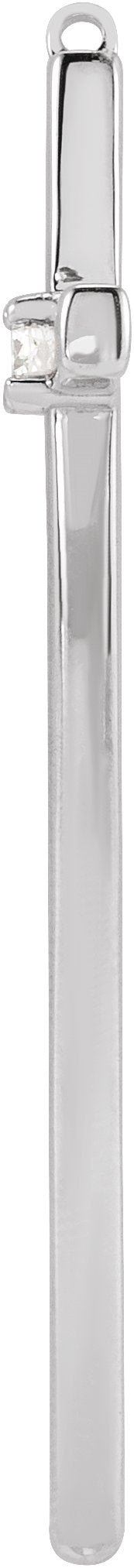 Platinum Round Natural Diamond Sideways Cross Necklace – 0.06 CTW - view 2