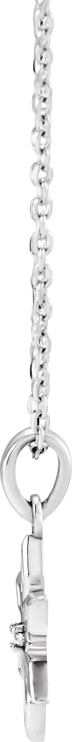 14K Gold Round Natural Diamond Snowflake Necklace or Pendant - White Gold - view 2