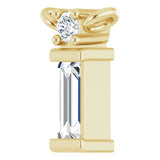 14K Gold Straight Baguette Natural Diamond Baguette Bar Necklace – up to 0.05 CTW - Yellow Gold - view 5