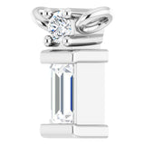 Platinum Straight Baguette Natural Diamond Baguette Bar Necklace – up to 0.05 CTW - view 5