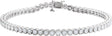 14K Gold Round Natural Diamond Accented Line Bracelet – 2.4-3.2mm Stones - White Gold