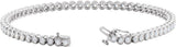 14K Gold Round Natural Diamond Accented Line Bracelet – 2.4-3.2mm Stones - White Gold - view 2