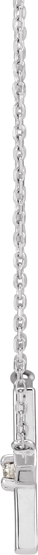 Platinum Round Natural Diamond Sideways Cross Necklace – 0.06 CTW - view 2