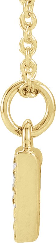 14K Gold Round Natural Diamond Petite Pavé® Accented Numeral Necklace - Yellow Gold - view 2
