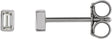 Platinum Natural Diamond Straight Baguette Bezel-Set Stud Earrings