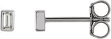 Platinum Natural Diamond Straight Baguette Bezel-Set Stud Earrings