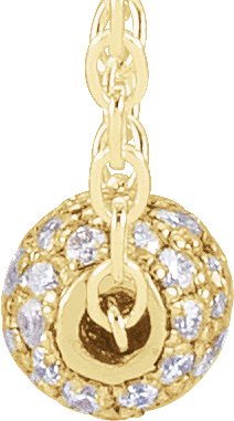 14K Gold Pavé-Style Ball Necklace or Pendant - Yellow Gold - view 2