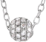14K Gold Pavé-Style Ball Necklace or Pendant - White Gold