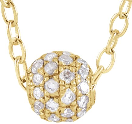 14K Gold Pavé-Style Ball Necklace or Pendant - Yellow Gold