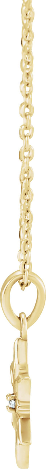 14K Gold Round Natural Diamond Snowflake Necklace or Pendant - Yellow Gold - view 2