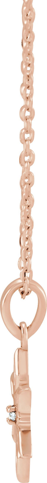 14K Gold Round Natural Diamond Snowflake Necklace or Pendant - Rose Gold - view 2