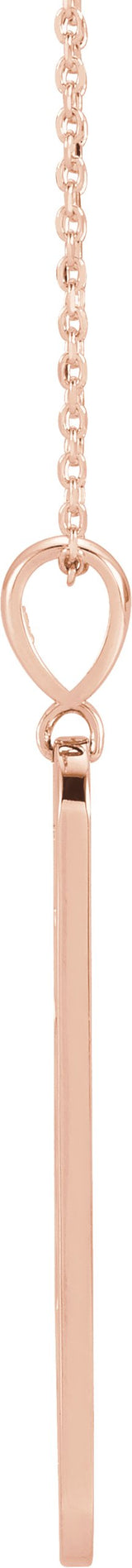 14K Gold Round Natural Diamond Moon Phase Bar Necklace or Pendant - Rose Gold - view 2