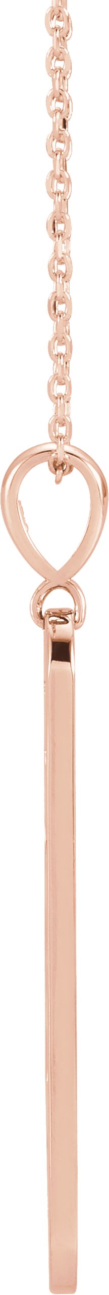 14K Gold Round Natural Diamond Moon Phase Bar Necklace or Pendant - Rose Gold - view 2