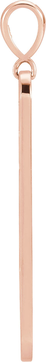 14K Gold Round Natural Diamond Moon Phase Bar Necklace or Pendant - Rose Gold - view 2