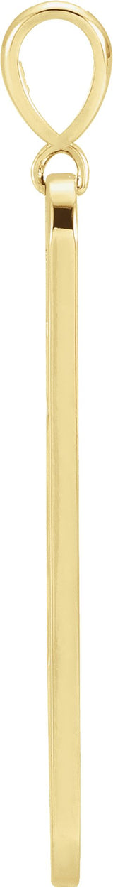 14K Gold Round Natural Diamond Moon Phase Bar Necklace or Pendant - Yellow Gold - view 2
