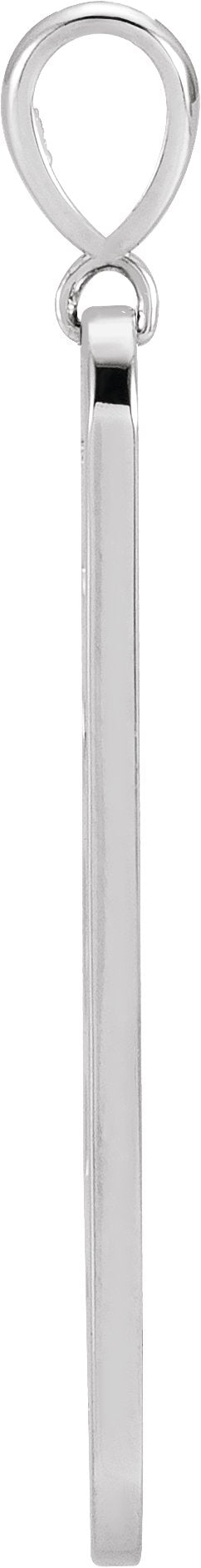 Platinum Round Natural Diamond Moon Phase Bar Necklace or Pendant - view 2