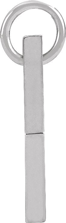 14K Gold Round Natural Diamond Engravable Rhombus Necklace or Pendant - White Gold - view 2