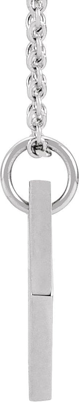 Platinum Round Natural Diamond Engravable Rhombus Necklace or Pendant - view 2