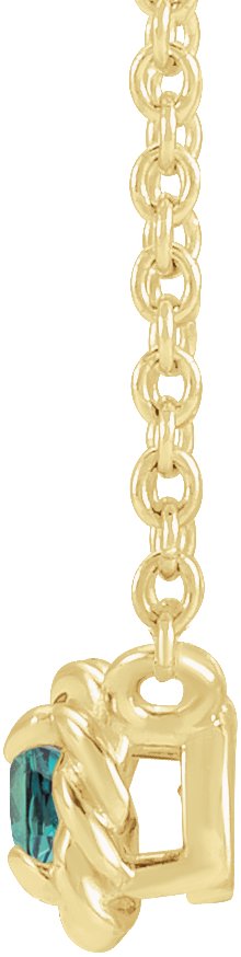 14K Gold Round Lab-Grown Alexandrite Claw-Prong Rope Necklace - Yellow Gold - view 2