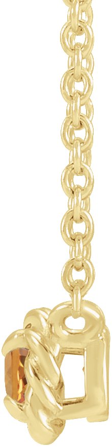 14K Gold Round Natural Citrine Claw-Prong Rope Necklace - Yellow Gold - view 2