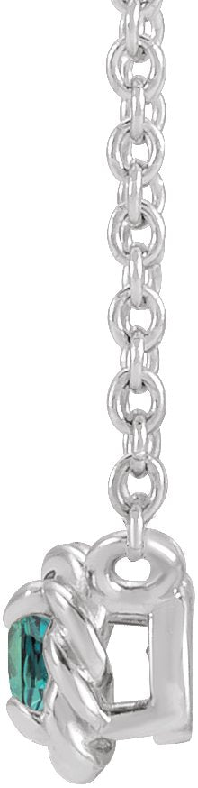 14K Gold Round Lab-Grown Alexandrite Claw-Prong Rope Necklace - White Gold - view 2