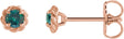 14K Gold Lab-Grown Alexandrite Round 4-Prong Claw Rope Stud Earrings - Rose Gold
