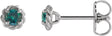 Platinum Lab-Grown Alexandrite Round 4-Prong Claw Rope Stud Earrings