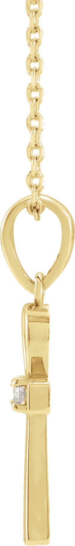14K Gold Round Natural Diamond Ankh Cross Necklace or Pendant - Yellow Gold - view 2