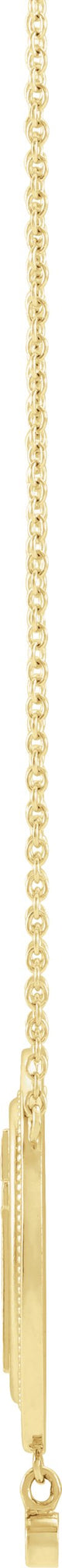 14K Gold Round Natural Diamond Rosary Cross Necklace - Rose Gold - view 3