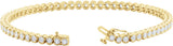 14K Gold Round Natural Diamond Accented Line Bracelet – 2.4-3.2mm Stones - Yellow Gold - view 2