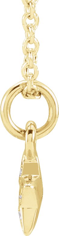 14K Gold Round Natural Diamond Youth Petite Star Necklace - Yellow Gold - view 2
