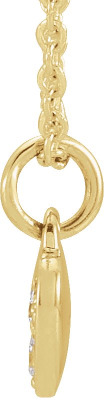 14K Gold Round Natural Diamond Petite Heart Necklace - Yellow Gold - view 2