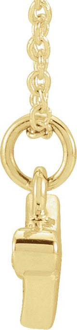 14K Gold Round Natural Diamond Petite Airplane Necklace - Yellow Gold - view 2