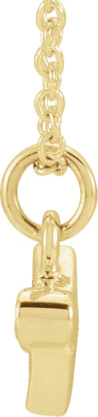 14K Gold Round Natural Diamond Petite Airplane Necklace - Yellow Gold - view 2