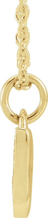 14K Gold Round Natural Diamond Petite Music Note Necklace - Yellow Gold - view 2