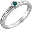 14K Gold Round Lab-Grown Alexandrite Family Stackable Ring - White Gold