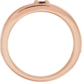 14K Gold Round Natural Mozambique Garnet Family Stackable Ring – 4mm Stones - Rose Gold - view 2