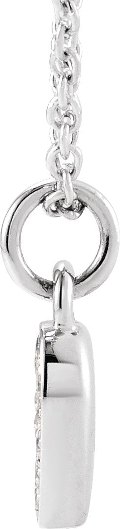 14K Gold Round Natural Diamond Petite Pavé® Accented Numeral Necklace - White Gold - view 2