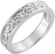 14K Gold Round Natural Diamond Family Stackable Ring – 4mm Stones - White Gold