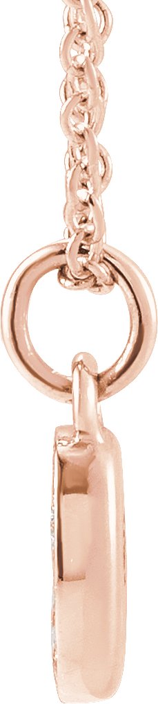 14K Gold Round Natural Diamond Petite Pavé® Accented Numeral Necklace - Rose Gold - view 2