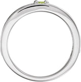 14K Gold Round Natural Peridot Family Stackable Ring – 4mm Stones - White Gold - view 2