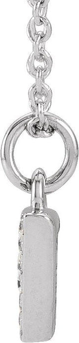 14K Gold Round Natural Diamond Petite Pavé® Accented Numeral Necklace - White Gold - view 2