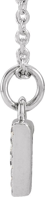 14K Gold Round Natural Diamond Petite Pavé® Accented Numeral Necklace - White Gold - view 2
