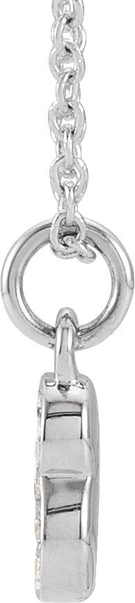 14K Gold Round Natural Diamond Petite Pavé® Accented Numeral Necklace - White Gold - view 2
