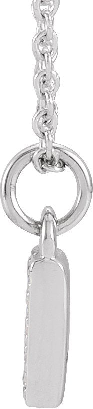14K Gold Round Natural Diamond Petite Pavé® Accented Numeral Necklace - White Gold - view 2