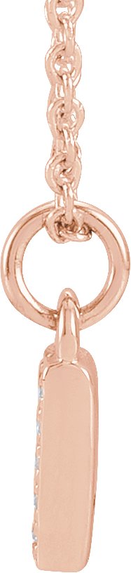 14K Gold Round Natural Diamond Petite Pavé® Accented Numeral Necklace - Rose Gold - view 3